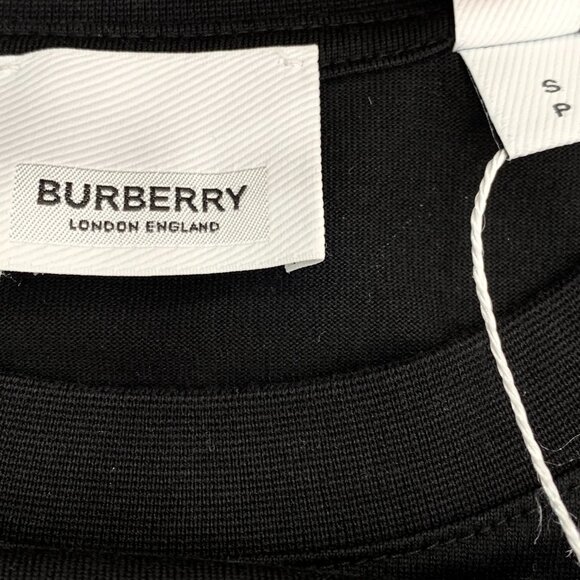 Burberry Black Cotton Round Neck Short Sleeve T-Shirt W/ Flag & Text Print Size - Picture 2 of 7